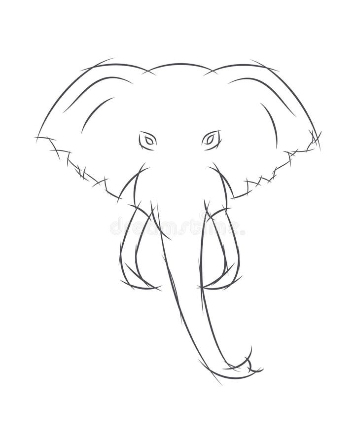 Elephant Face Front Stock Illustrations 109 Elephant Face Front