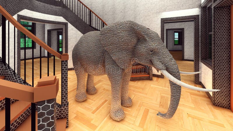 elephant in living room pictures