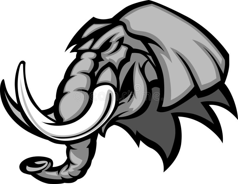 Elephant Mascot Head Vector Graphic royalty free illustration