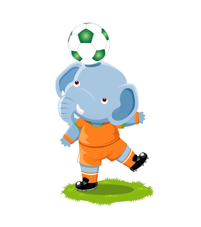 Elephant playing football stock vector. Illustration of play 25459481