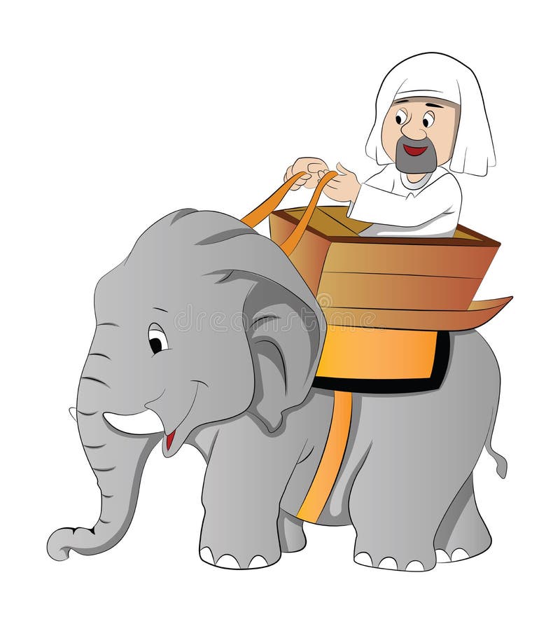 Elephant ride stock vector. Illustration of asian, large 43669594