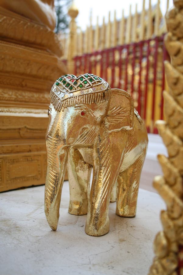 Elephant sculpture gold stock photo. Image of buddhism 60838370