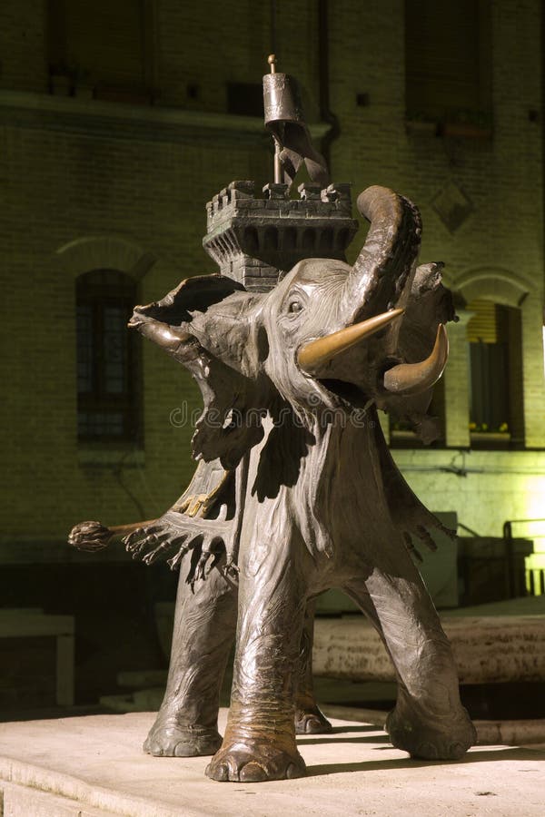 Elephant from siena - statue royalty free stock photo