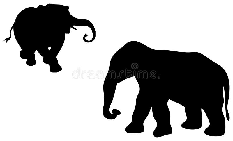 Elephant Silhouette stock vector. Illustration of white - 7810462