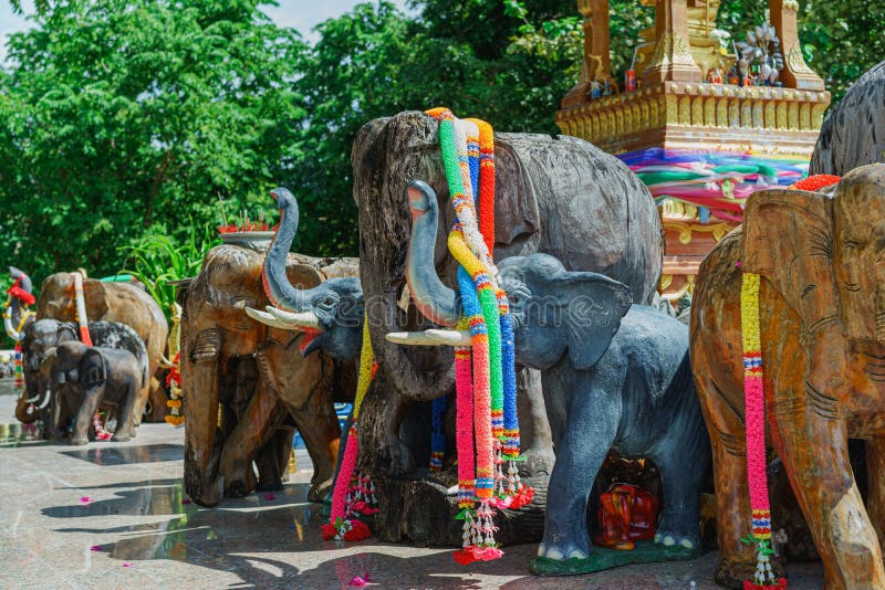Elephant statues thailand stock image. Image of animal 251359235