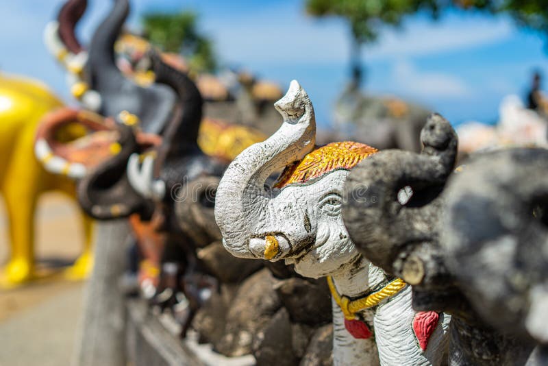 Elephant statues thailand stock photo. Image of religion 251359242