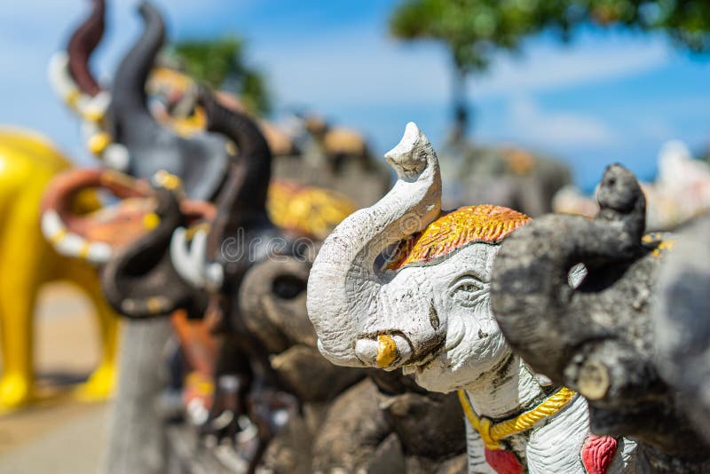 Elephant statues thailand stock photo. Image of animal 251359250