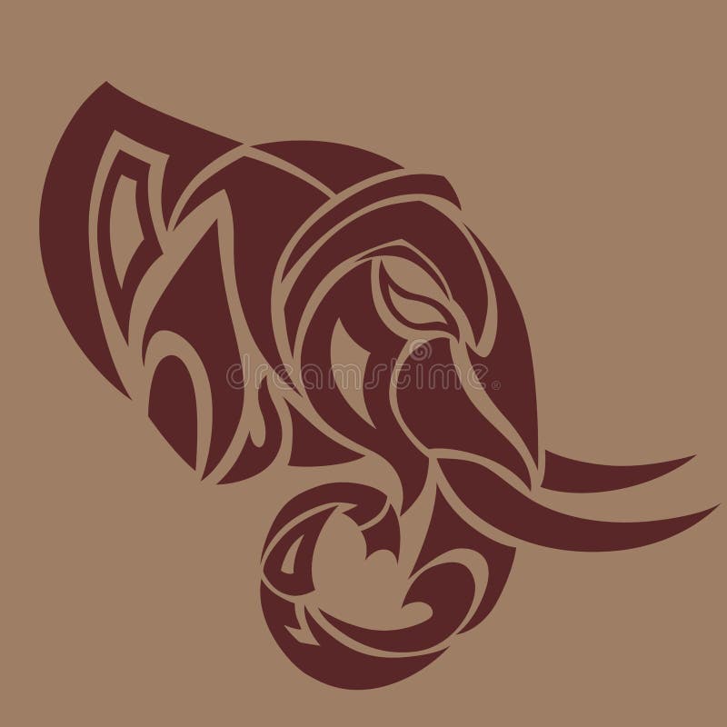 Elephant stencil srt stock illustration. Illustration of mammal - 120910597