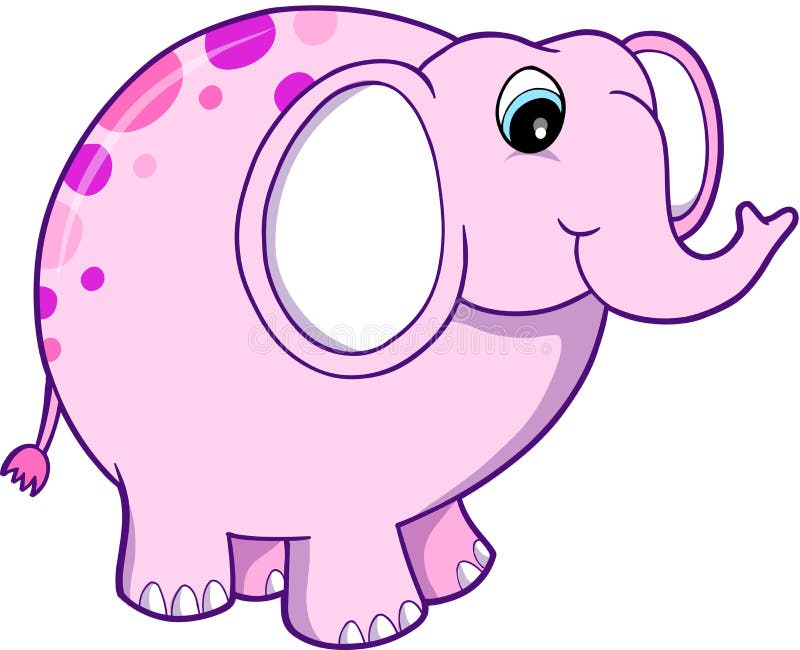 Pink Elephant Vector stock vector. Illustration of vector - 4446945
