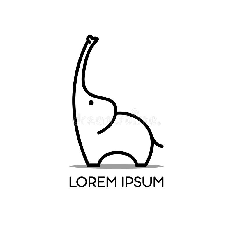 Elephant vector line art and minimalist illustration royalty free illustration