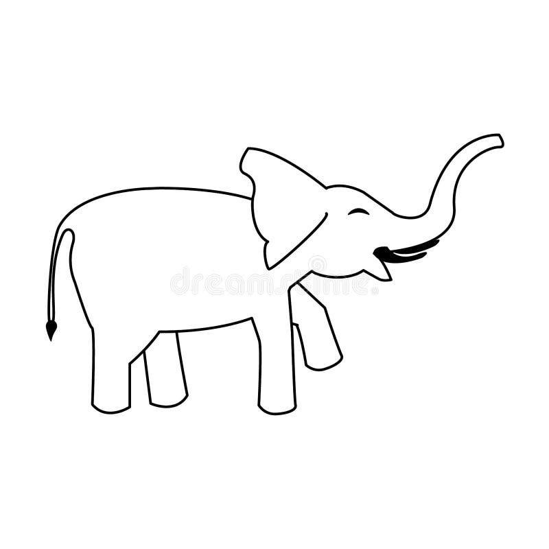 Elephant Wildlife Animal Cartoon Sideview Isolated in Black and White Stock  Vector - Illustration of vector, wildlife: 150726534