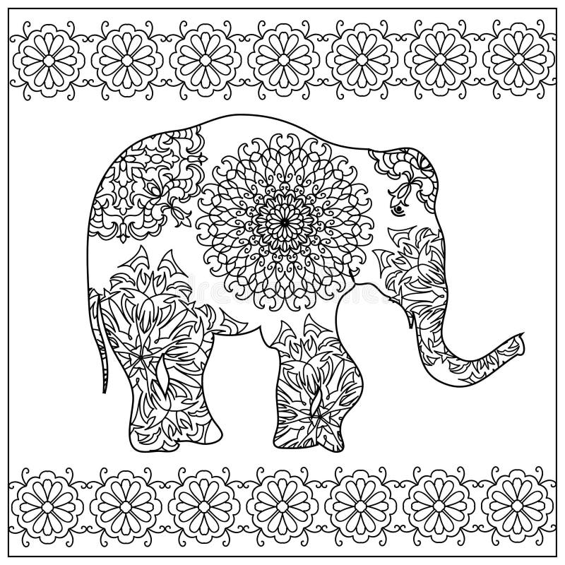 Elephant Zentangle Coloring Page Stock Illustration Image 61288273 Download Pages