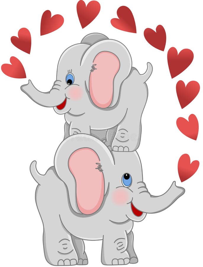 Download Elephants in love stock vector. Illustration of heart ...