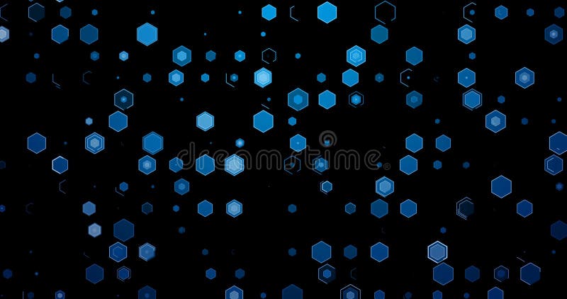 Elettric blaue Linien Hintergrundbewegung, nahtlose Schleife abstrakter digitaler esagons Hexagone bereit stock abbildung