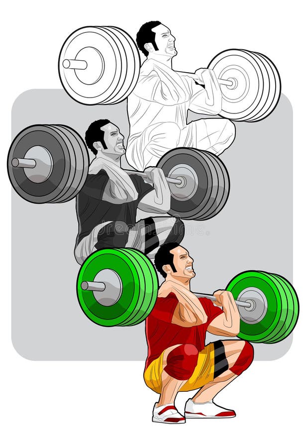 Elevación del Weightlifter stock de ilustración Elevación del Weightlifter stock de ilustración