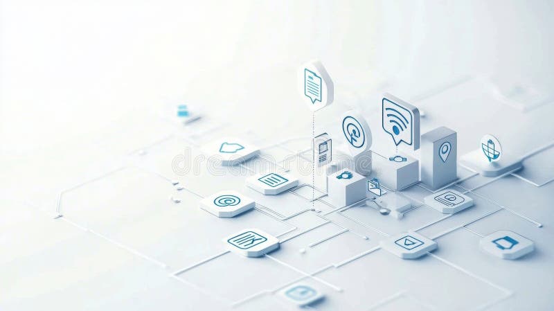 Elevate Your Business Efficiency with Optimized Technical Support and Customer Service Workflow Icons Design stock illustration