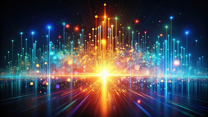 Modern Data Visualization Template with Dynamic Glow Effect RightAligned Design for Presentations Posters and royalty free illustration