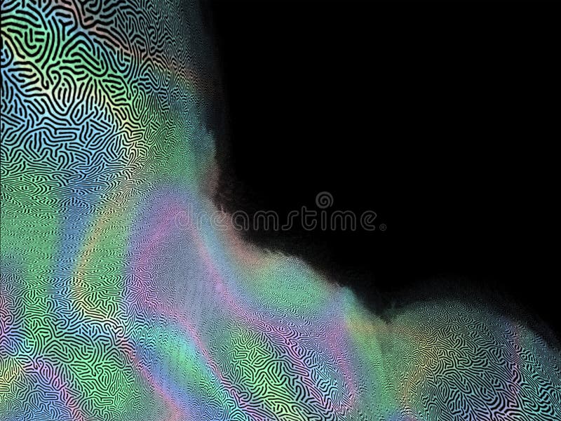 Elevate your decor with this delicate rainbow abstract composition! Featuring a light, airy blurred black background and glowing royalty free illustration