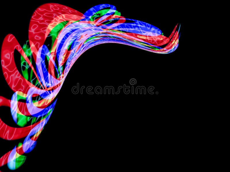 Elevate your designs with this vibrant abstract composition of multi-colored lines on a black background. Perfect for fabric royalty free illustration