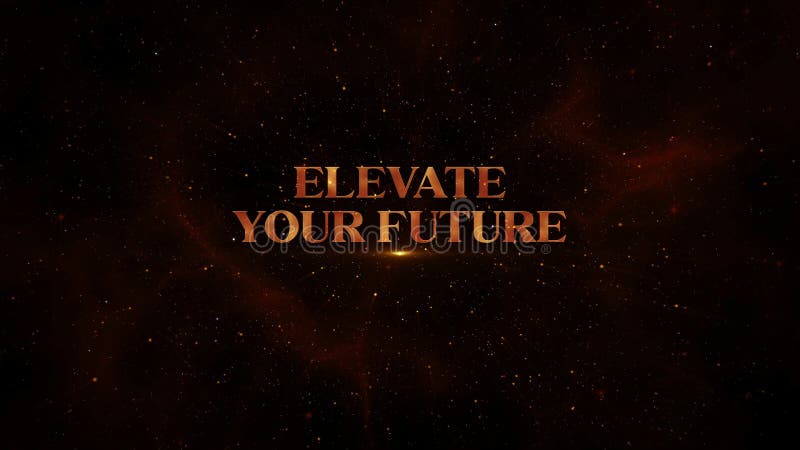 Elevate Your Future Start Your Journey Today Animation with Starry Background and Light Trails stock illustration