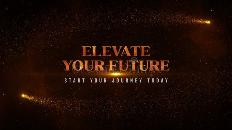 Elevate Your Future Start Your Journey Today with Starry Background and Light Trails stock illustration