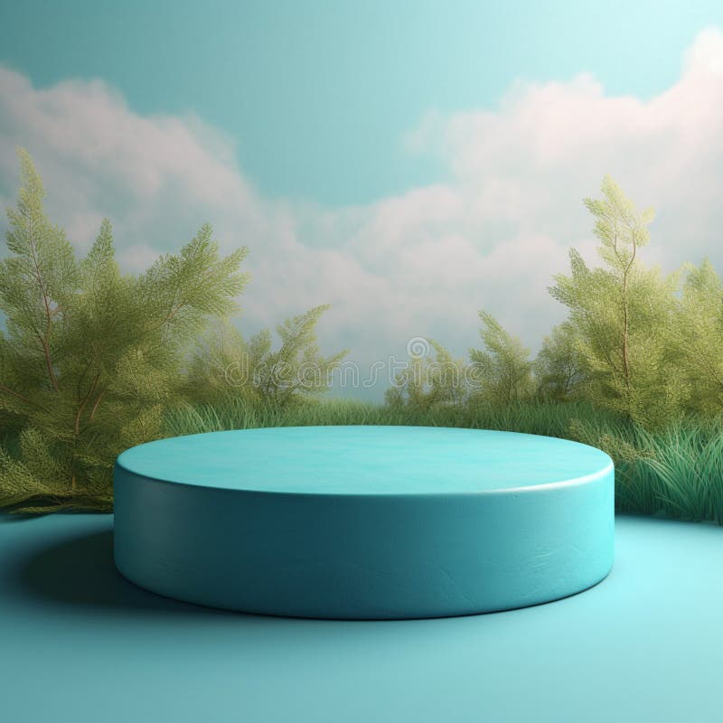 AI Generative Naturel product display background stage with blank podium pedestal royalty free illustration