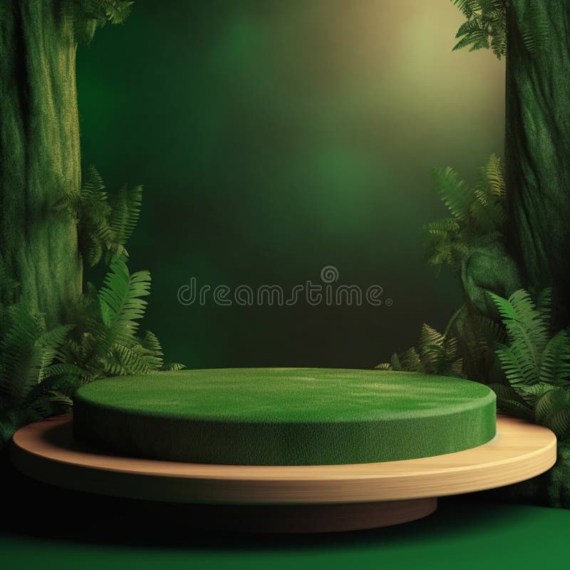 AI Generative Naturel product display background stage with blank podium pedestal royalty free illustration