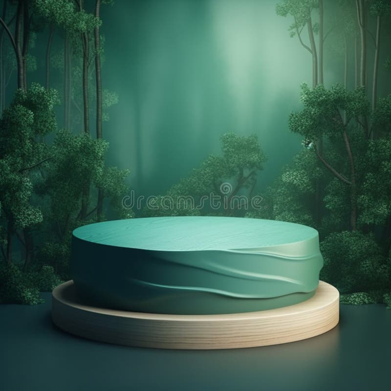 AI Generative Naturel product display background stage with blank podium pedestal royalty free illustration
