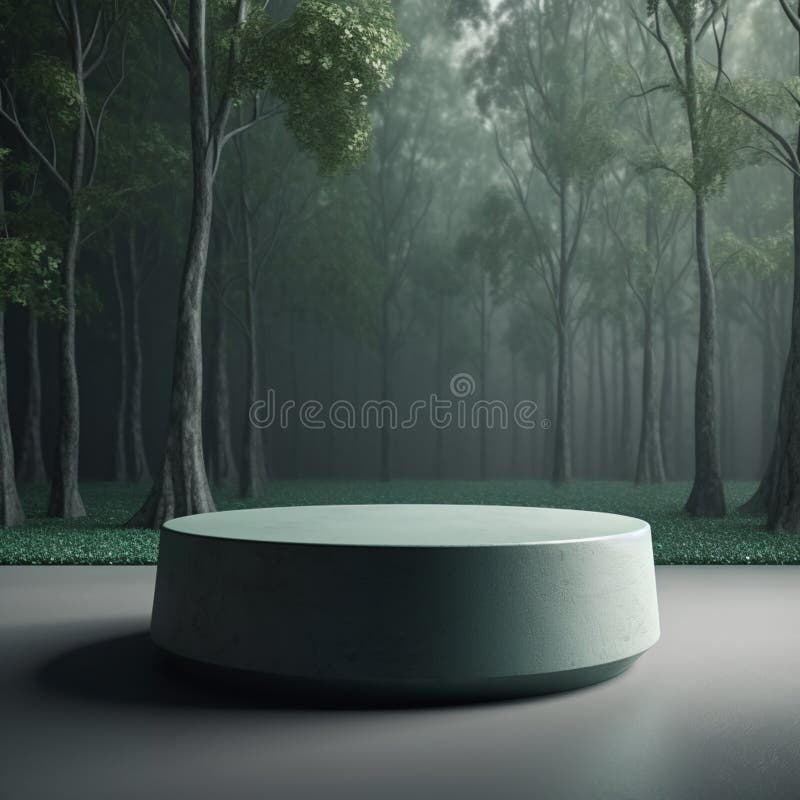 AI Generative Naturel product display background stage with blank podium pedestal royalty free illustration