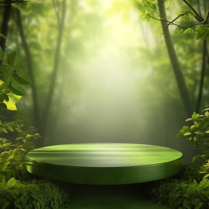 AI Generative Naturel product display background stage with blank podium pedestal royalty free illustration