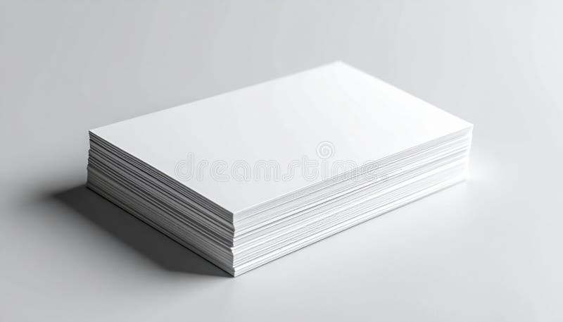 Elevated Close Up of a Stack of White Business Cards on Neutral Surface vector illustration