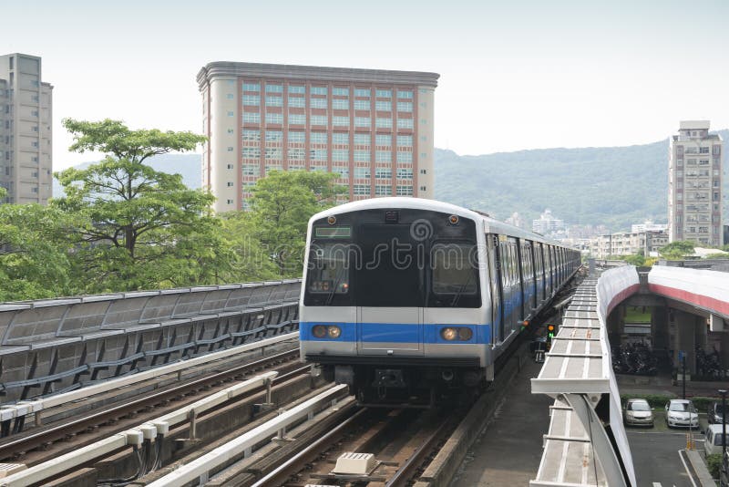 Elevated Commuter Train stock images