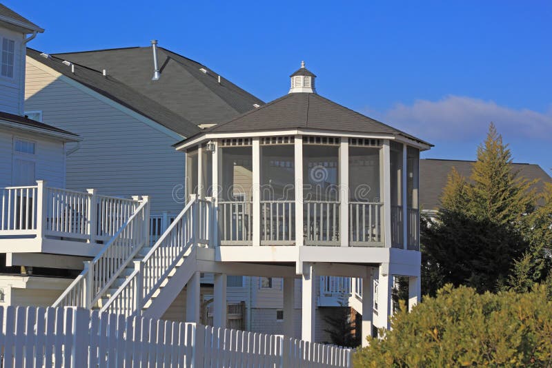 Deck with Gazebo stock image. Image of pavilion, white - 38667929 Deck With Gazebo Stock Image. Image Of Pavilion, White - 38667929