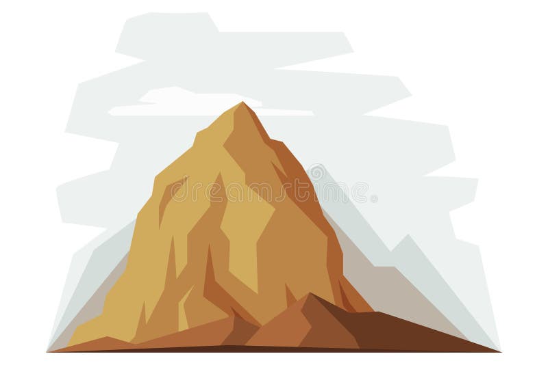 Elevated Mountain Peak and Summit with Bedrock Vector Illustration ...