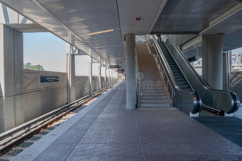 Elevated portion of the Washington Metro. Loudoun Gateway station. Virginia royalty free stock photography