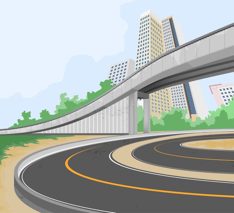 Elevated road scene