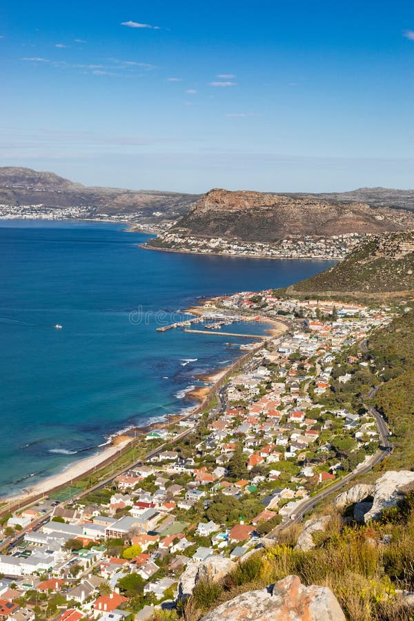 Elevated View of St James Coastal Town in False Bay, Cape Town Stock Image Image of coast