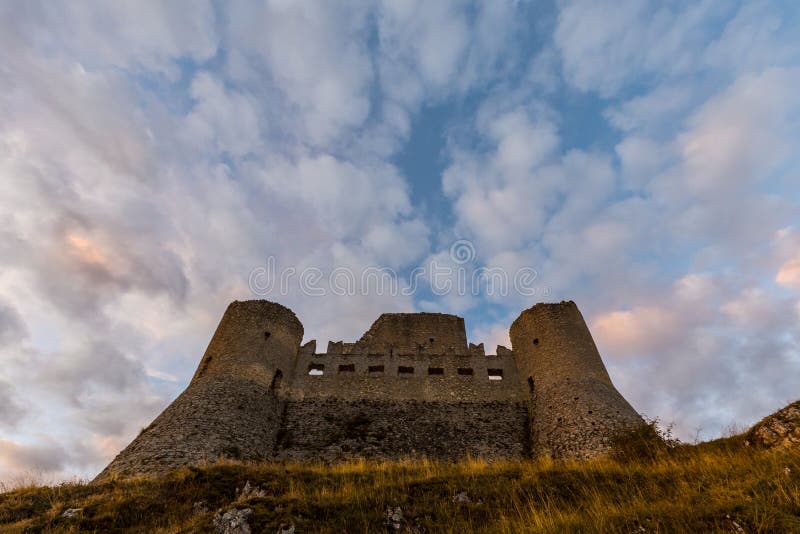 Rocca Calascio is a mountaintop fortress or rocca in the Provinc stock image Rocca Calascio is a mountaintop fortress or rocca in the Provinc stock image