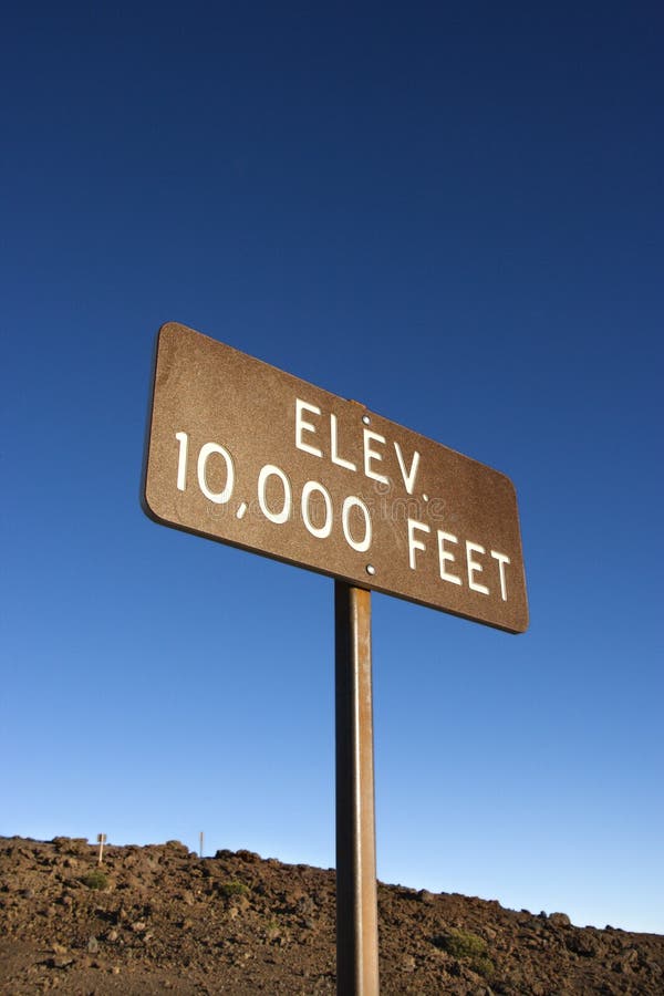 Elevation Sign Against Sky. Stock Photo Image of horizontal, hawaii