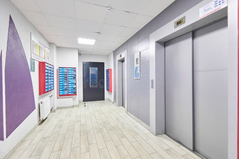 An Elevator Area in a Residential Complex Stock Photo Image of