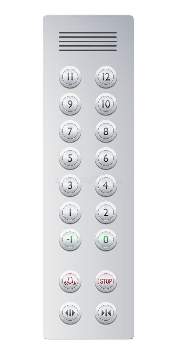 Elevator Buttons Control Panel Floors Up Down Stock Vector ...