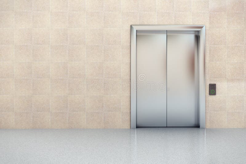 Elevator in lobby stock images