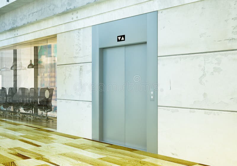 Download Elevator Mockup At Office Building Stock Illustration - Illustration of wooden, building: 137814168