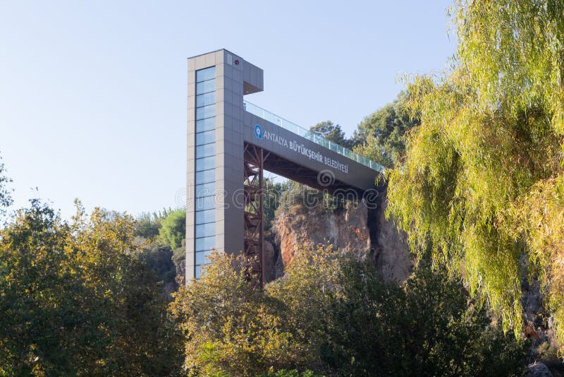 Elevator To the View Point from the Konyaalti Beach in Antalya