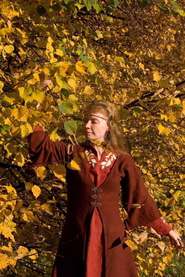 The elf in the autumn forest