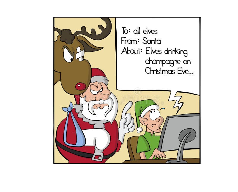 Elf che scrive un email per Santa illustrazione vettoriale Elf che scrive un email per Santa illustrazione vettoriale