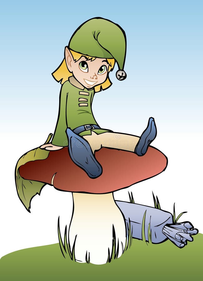 Elf on mushroom