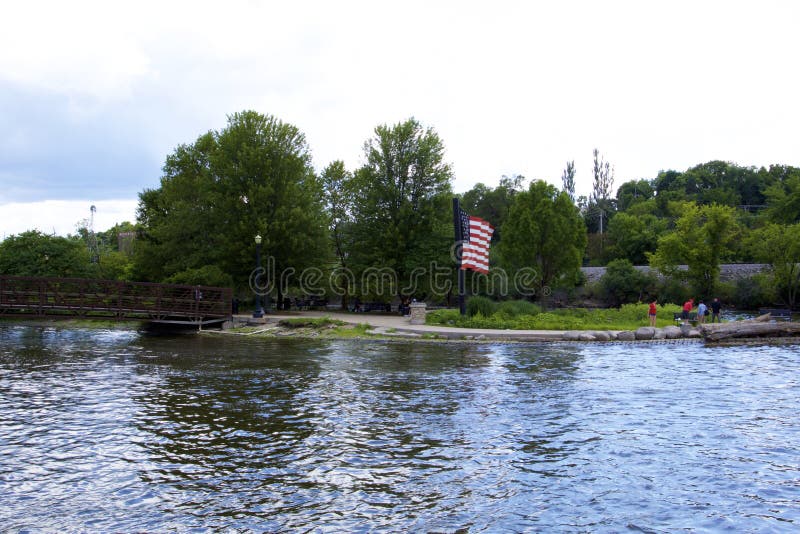 Elgin Walton Island in Fox River 844208 Stock Photo Image of flag