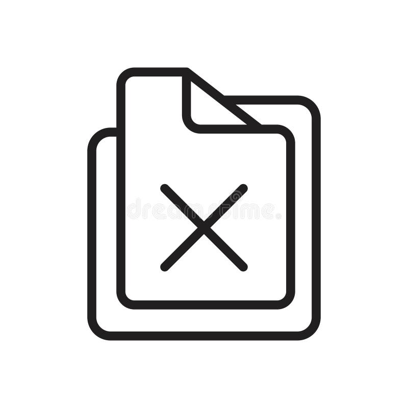 Eliminare pictogramă fișier simplu contur subțire stock illustration