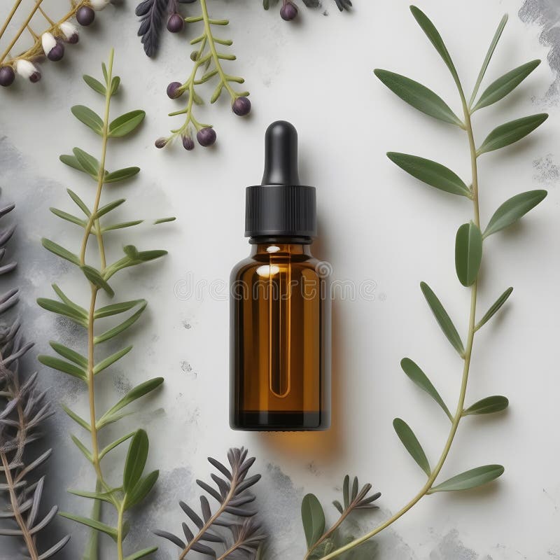 Elixir Herbal Nutritivo, uma mistura serena de luxo e natureza ilustração stock